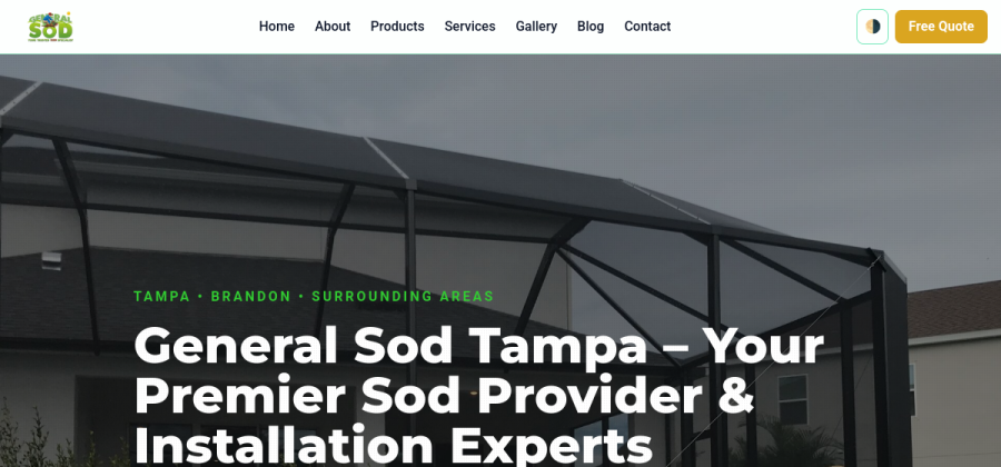 Real client website built by Visions Tampa Bay