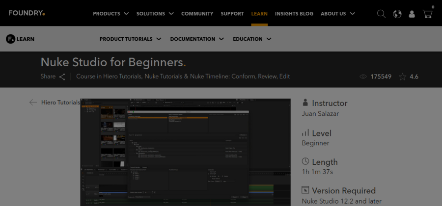 Aperçu visuel du cours Nuke Studio for Beginners