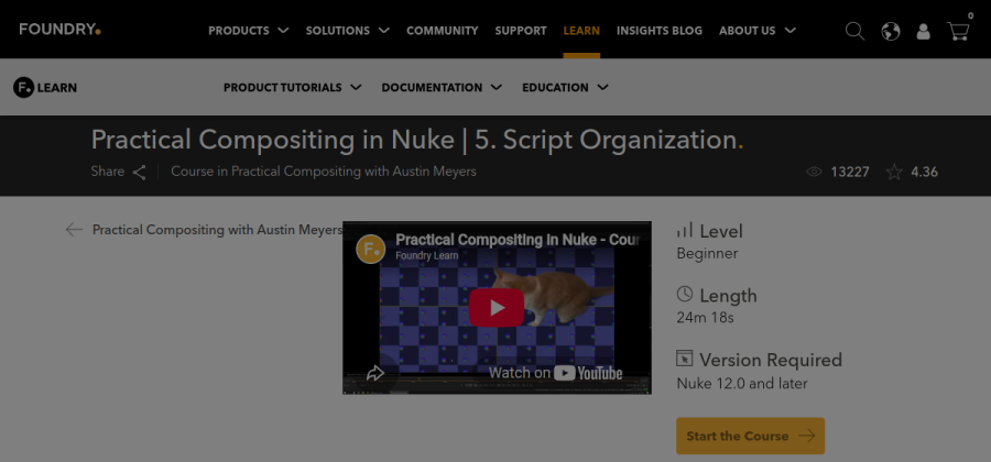 Aperçu visuel du cours Practical Compositing — Script Organization