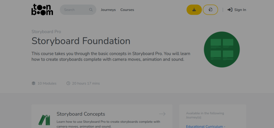 Aperçu visuel du cours Storyboard Foundation