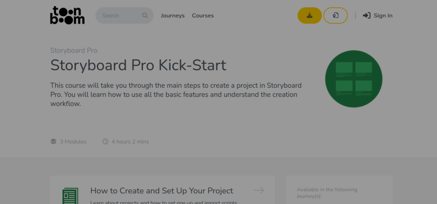 Aperçu visuel du cours Storyboard Pro Kick-Start