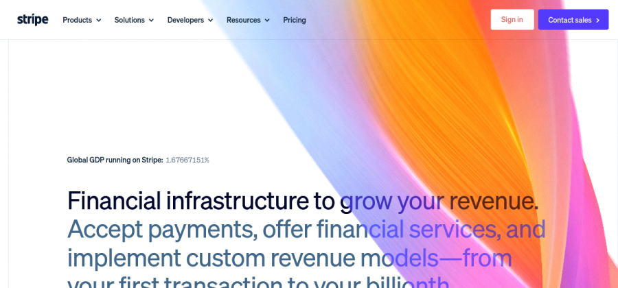 Stripe product screenshot