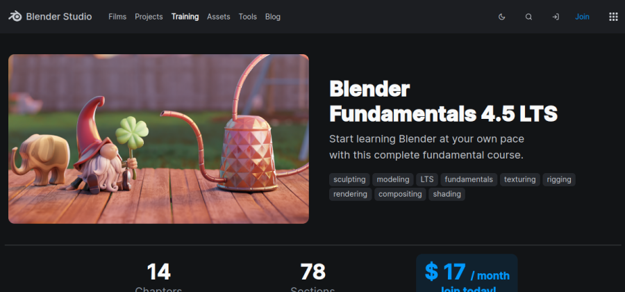 Aperçu visuel du cours Blender Fundamentals 4.5 LTS