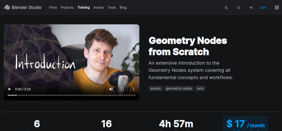 Aperçu visuel du cours Geometry Nodes from Scratch
