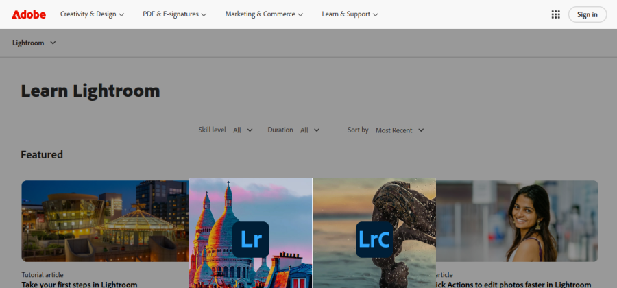 Aperçu visuel du cours Adobe Learn Lightroom