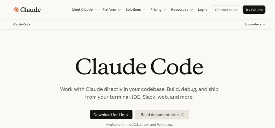 Claude Code product screenshot
