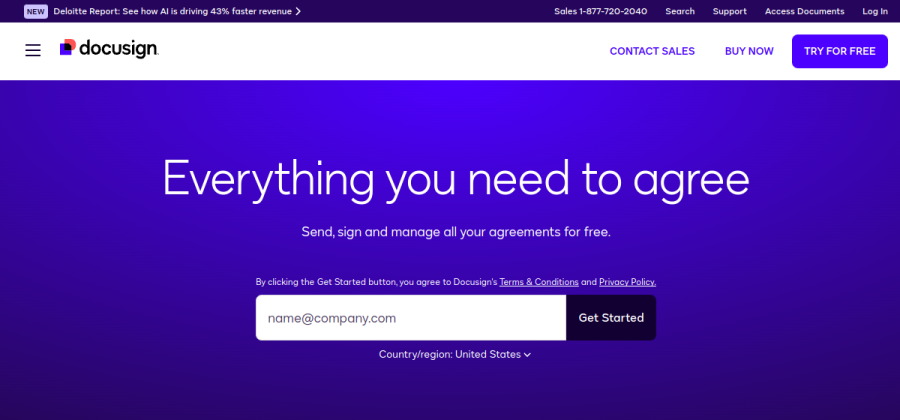 DocuSign product screenshot