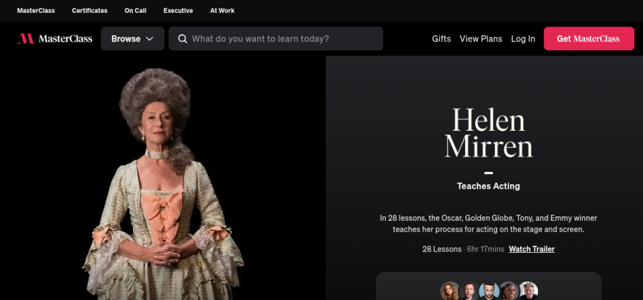 Aperçu visuel du cours Helen Mirren Teaches Acting