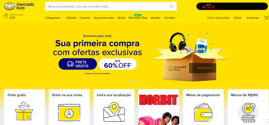 Marketplace grid - Mercado Livre