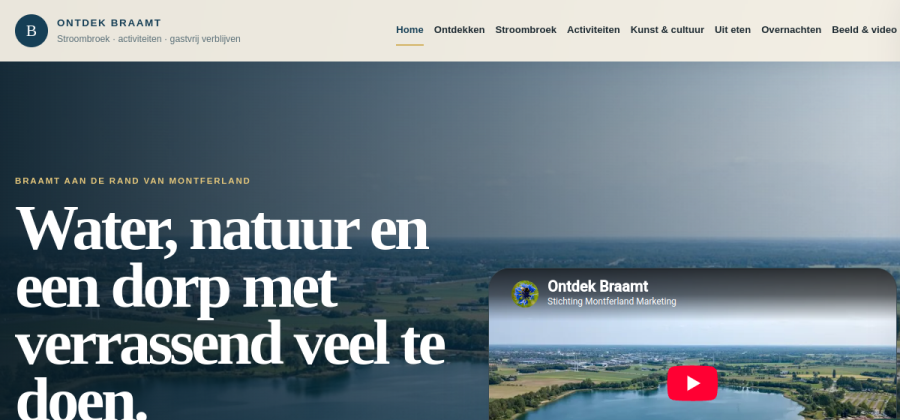 Voorbeeld van de voorpagina van OntdekBraamt.nl