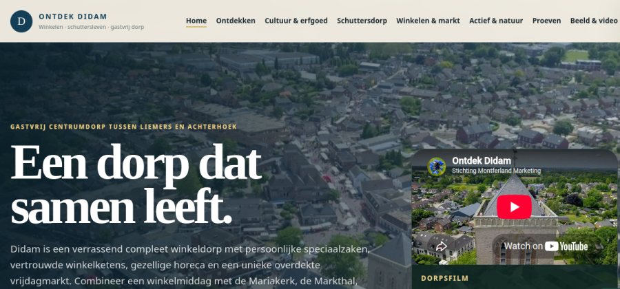 Voorbeeld van de voorpagina van OntdekDidam.nl