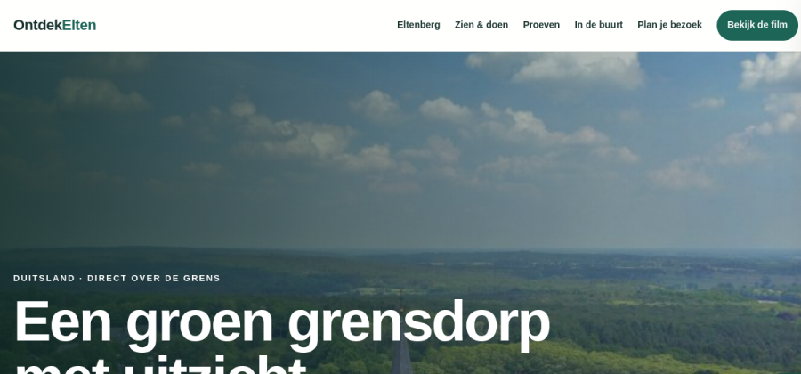 Voorbeeld van de voorpagina van OntdekElten.nl