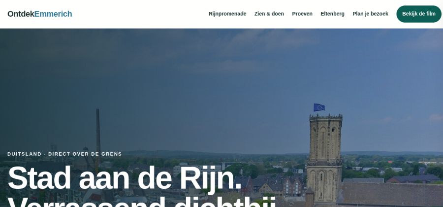 Voorbeeld van de voorpagina van OntdekEmmerich.nl