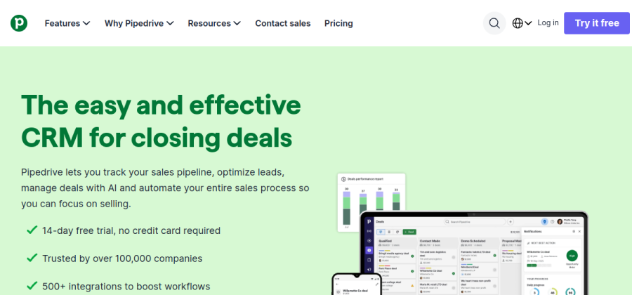 Pipedrive product screenshot
