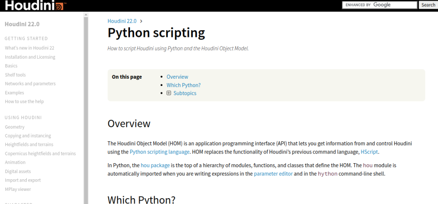Aperçu visuel du cours Houdini Python Scripting / HOM