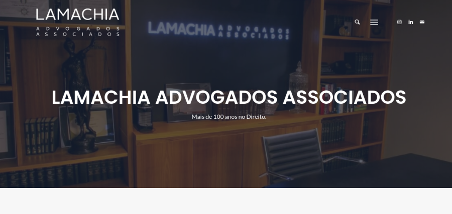 Página inicial do site Lamachia Advocacia