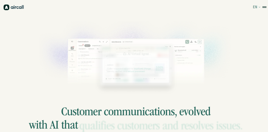 Aircall AI screenshot