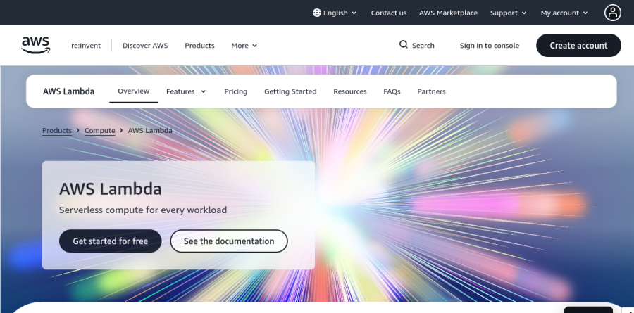 AWS Lambda screenshot