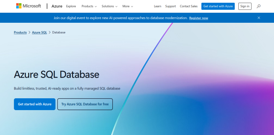 Azure SQL Database screenshot