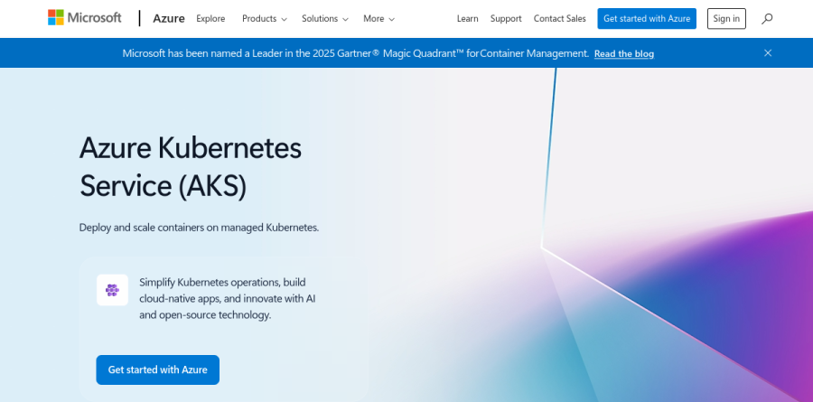 Azure Kubernetes Service screenshot