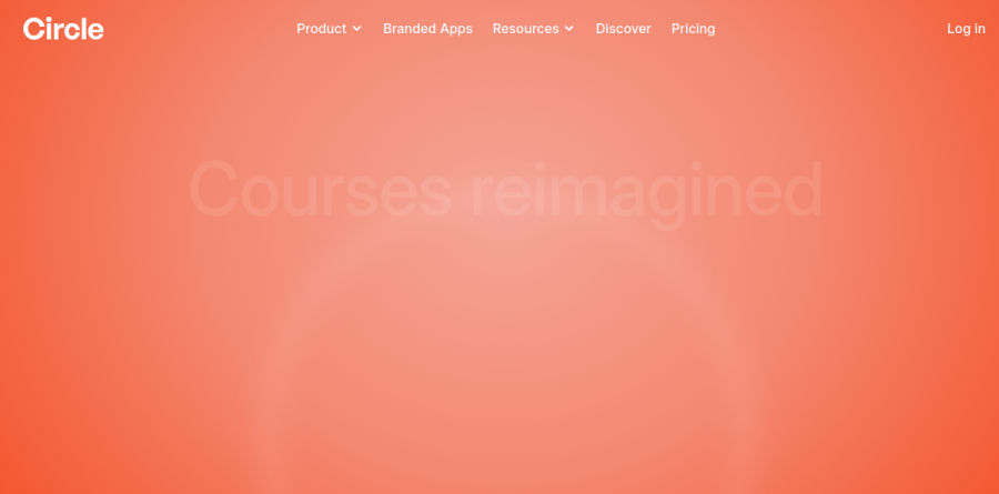 Circle Courses product page showing the AI-native course building experience