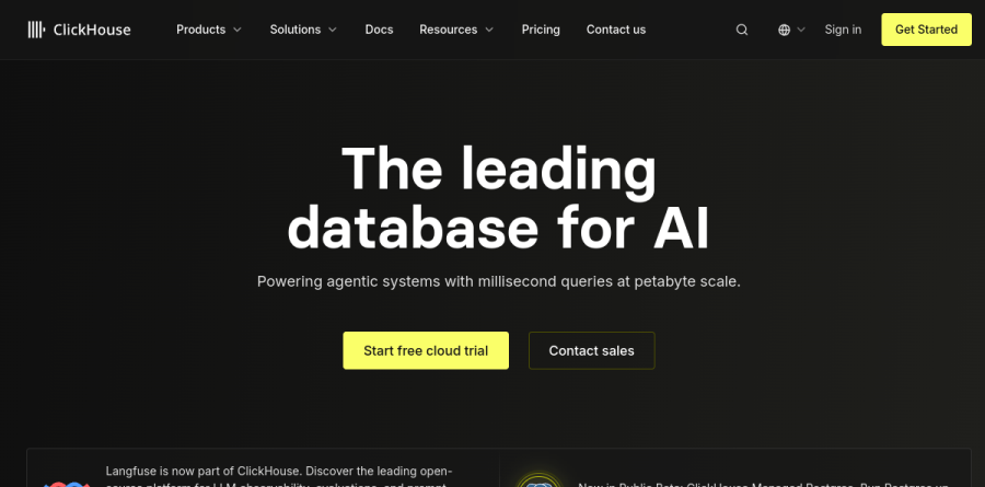 ClickHouse Cloud screenshot