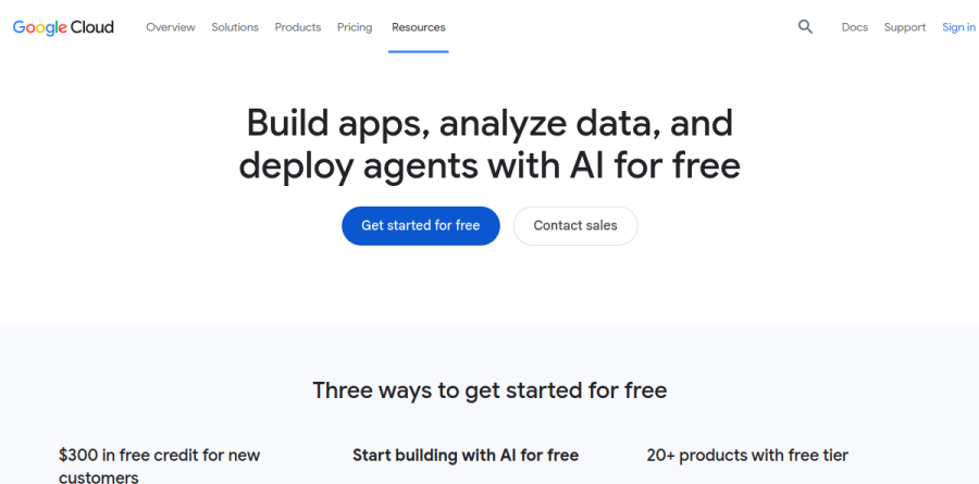 The Google Cloud free tier and free trial page