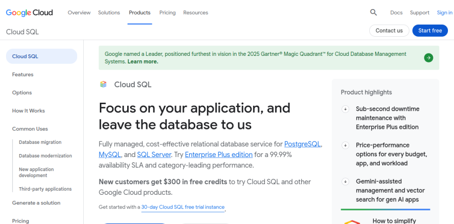 Google Cloud SQL / AlloyDB screenshot