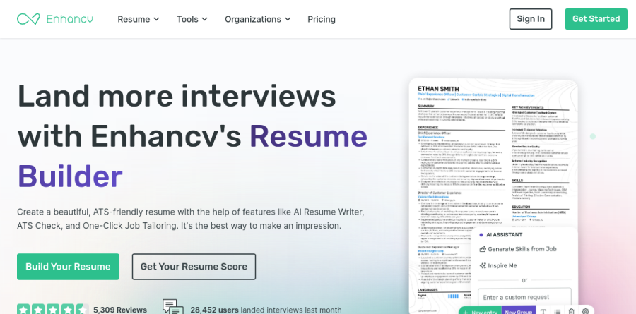 Enhancv screenshot