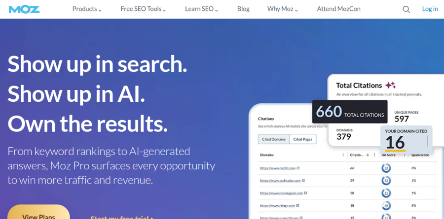 Moz Pro screenshot