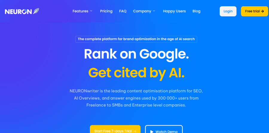 NeuronWriter screenshot