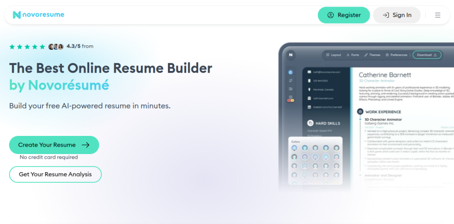 Novoresume screenshot