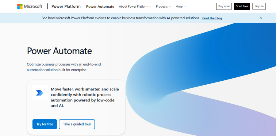 Microsoft Power Automate screenshot
