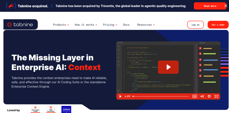 Tabnine screenshot