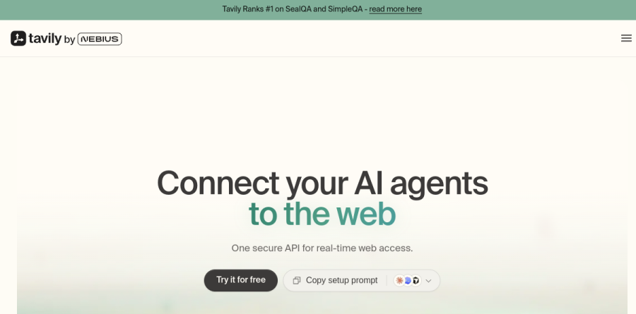 Tavily screenshot