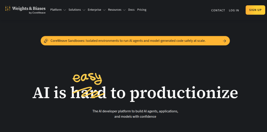 Weights & Biases screenshot