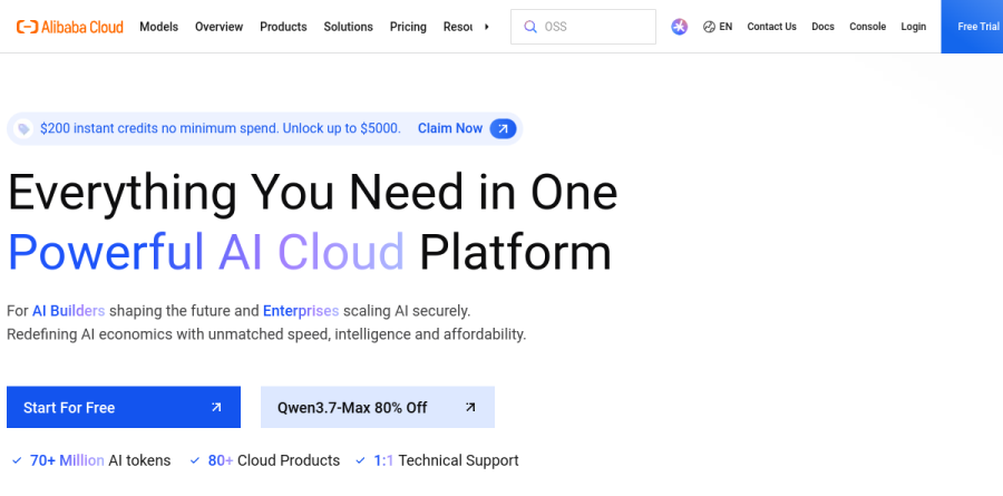 Alibaba Cloud screenshot