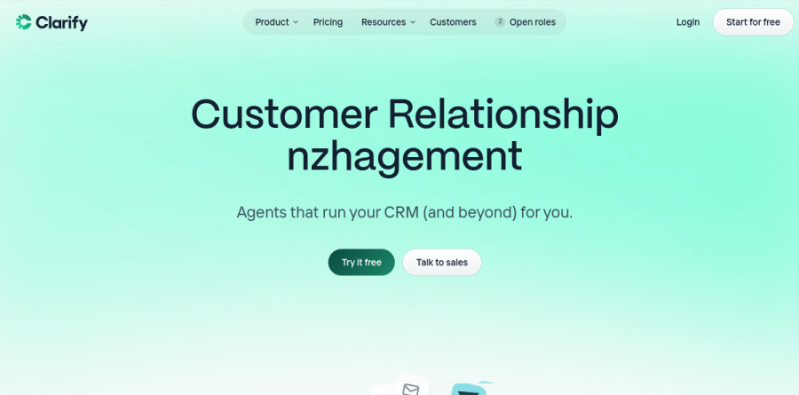 Clarify Agents page showing agent templates and MCP connectors