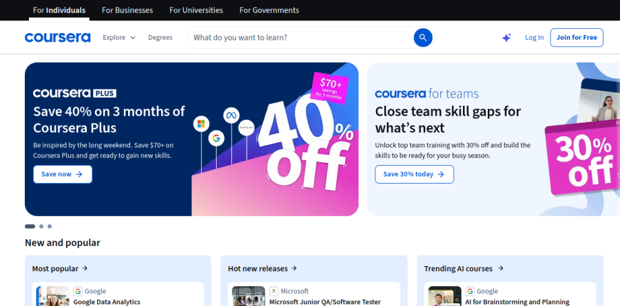 Coursera screenshot