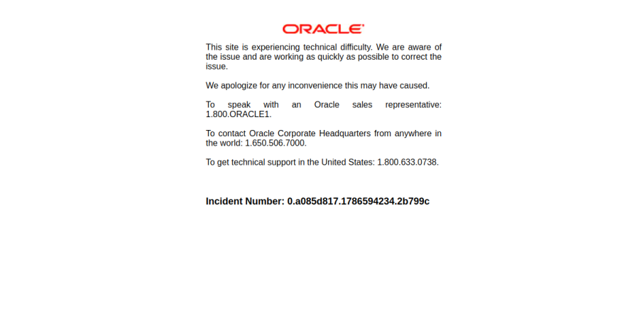 Oracle Cloud screenshot