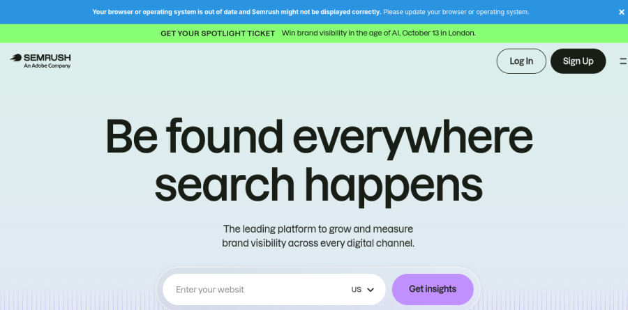 Semrush screenshot