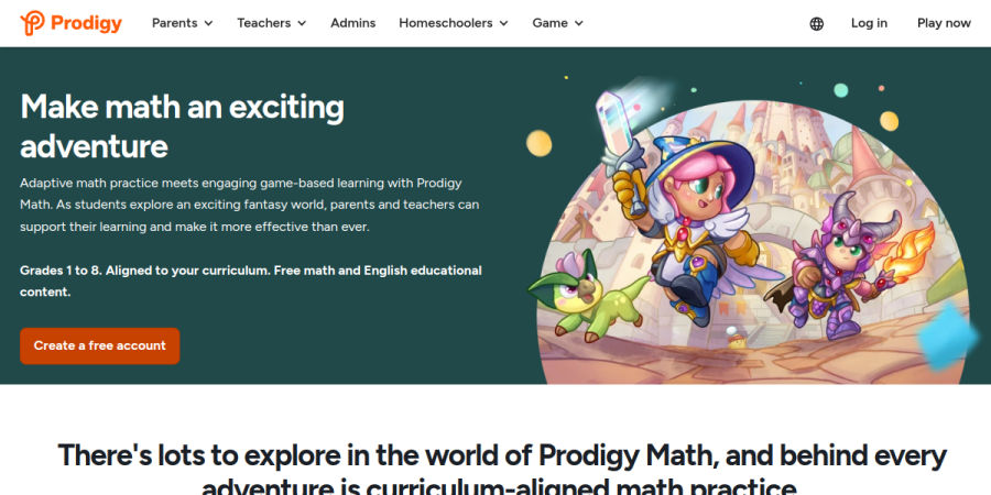 Screenshot of Prodigy Math Game