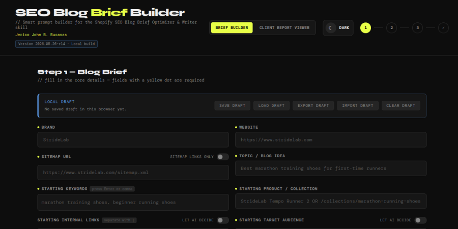SEO Blog Builder homepage preview