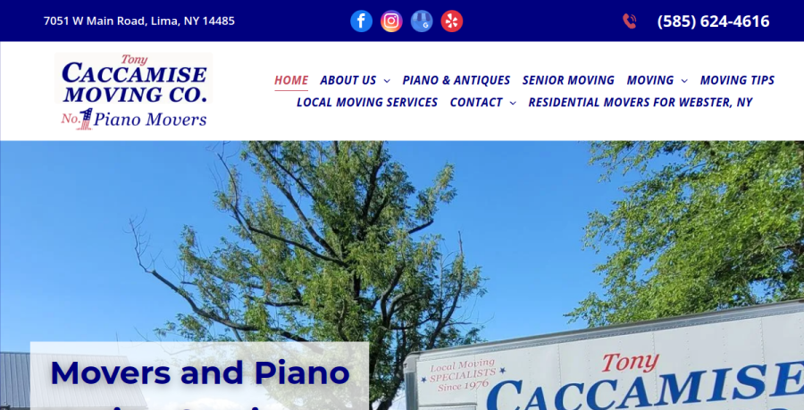 Screenshot of Tony Caccamise Moving website