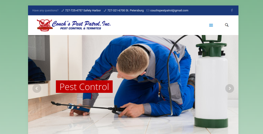 Screenshot of Couch's Pest Patrol Inc website