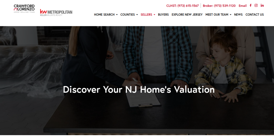 Screenshot of Crawford Lorenzo Home Selling Team website