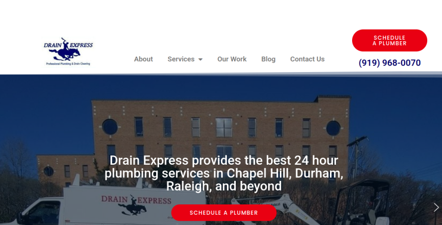 Screenshot of Drain Express website