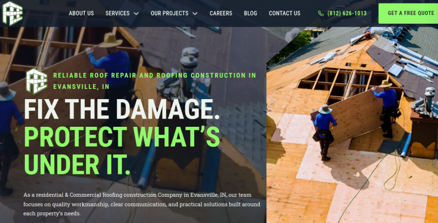 Screenshot of Fee Construction website