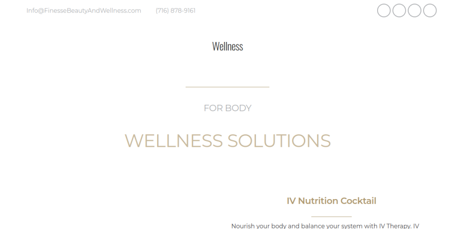 Screenshot of Finesse Beauty and Wellness Medspa LLC website