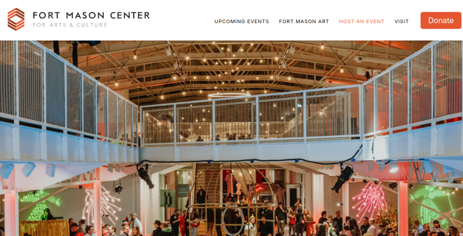 Screenshot of Fort Mason Center for Arts & Culture website